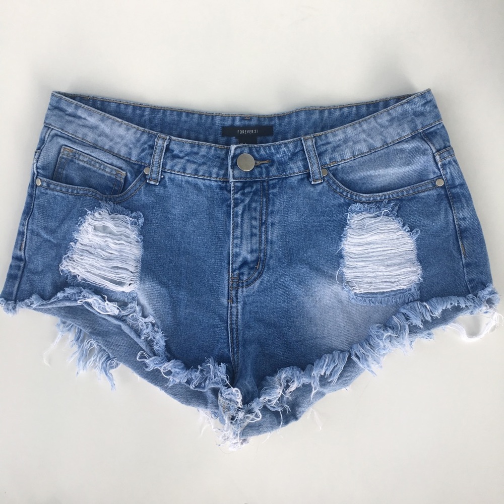 Forever21 Distressed Ripped Jean Shorts
